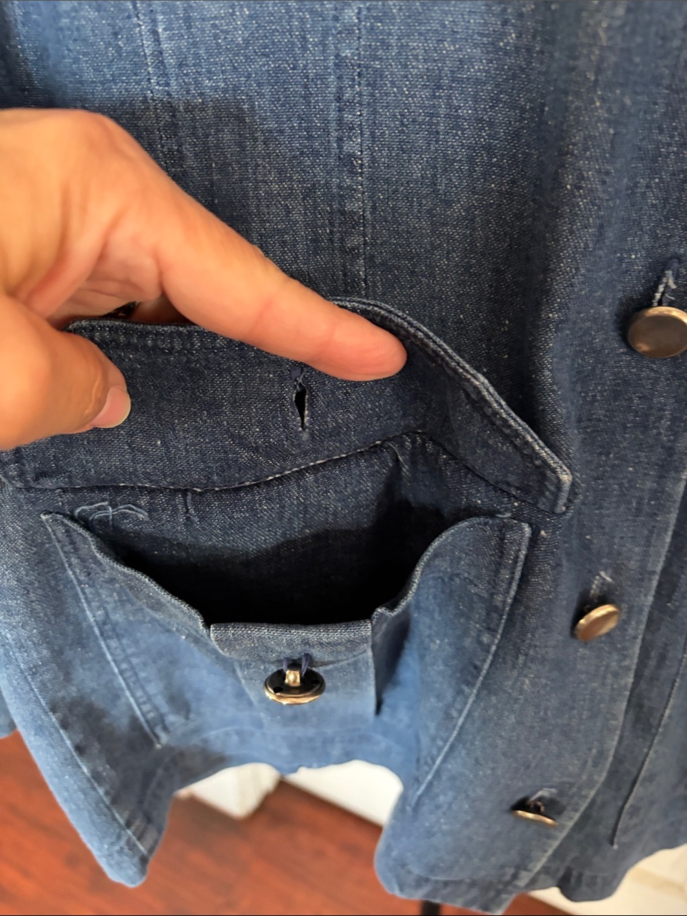 Charter Club Light Blue Denim Blazer - Picture 5 of 9